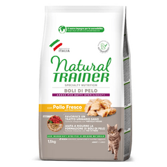 NATURAL TRAINER CAT HAIRBALL CHICKEN 1.5 KG - täisväärtuslik ja tasakaalustatud toit täiskasvanud kassidele alates 1 aasta vanusest