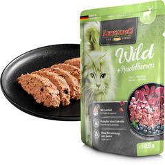 LEONARDO влажный корм для кошек с олениной и черникой 85 г