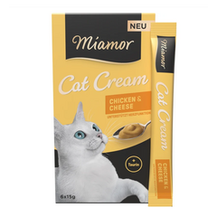 MIAMOR Cat Cream Chicken&Cheese 6x16g - Maitsvat kassi kreemi kanaga ja juustuga