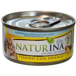NATURINA ELITE TUNA WITH PINEAPPLE 70G - KONSERVID KASSIDELE TUUNIKALA ANANASSIGA