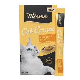 MIAMOR Cat Cream Chicken&Cheese 6x16g - Maitsvat kassi kreemi kanaga ja juustuga