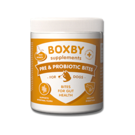 BOXBY PRE & PROBIOTIC BITES 240g - toidulisand koertele, soodustab seedimist ja soolestiku tervist
