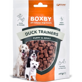 BOXBY DUCK TRAINERS 100g - täiendav toit kutsikatele ja täiskasvanud koertele, tükid pardilihaga.