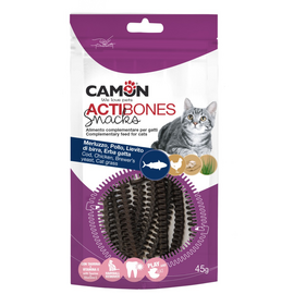 CAMON Actibones 45g — лакомство с треской, лососем и кошачьей мятой.