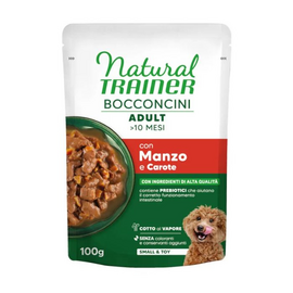 NATURAL TRAINER WET DOG S&T CHUNKS BEEF 100 G - влажный полнорационный корм для собак мелких пород, кусочки с говядиной в соусе