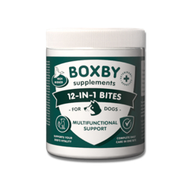 BOXBY 12-IN-1 BITES 240g - multifunktsionaalne multivitamiinidega täiendsööt koertele alates 4-kuulistest.