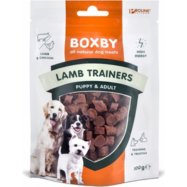 BOXBY LAMB TRAINERS PUPPY & ADULT 100g  - toidulisand kutsikatele alates 3. kuust ja täiskasvanud koertele, lamba- ja kanalihaga.