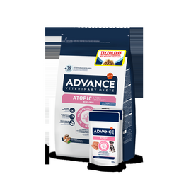 ADVANCE VETERINARY DIET DOG ATOPIC MINI FORELL 1.5 kg + NIISKE - DIEETTOIT VÄIKESTE TÕUGUDE KOERTELE ATOPILISE DERMATIIDIGA. FORELLIGA.