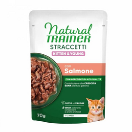 TRAINER NATURAL WET  CAT STRACCETTI KITTEN  SALMON 70 G - консервированный корм для котят от 1 до 12 месяцев
