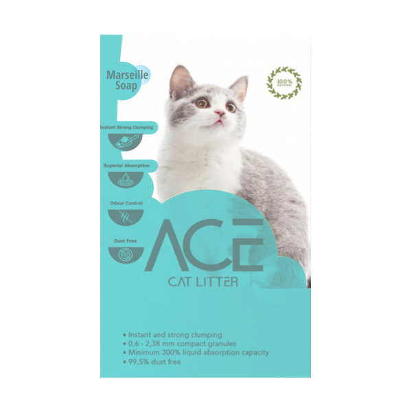ACE Marseille Soap CAT LITTER 5  LT - цементирующийся наполнитель для кошачьего туалета с Марсельским мылом 5 л