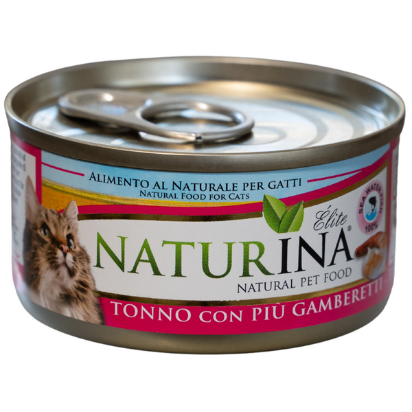 NATURINA ELITE MÄRG TUNA KOOS KREVETTIDEGA 70G - KONSERV KASSIDELE (TUNA KOOS KREVETTIDEGA)