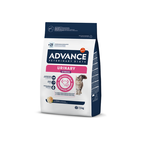 ADVANCE VETERINARY DIETS CAT URINARY STRESS 7.5KG - ДЛЯ КОШЕК ДЛЯ ЗДОРОВЬЯ МОЧЕВЫВОДЯЩИХ ПУТЕЙ И СНИЖЕНИЯ СТРЕССА