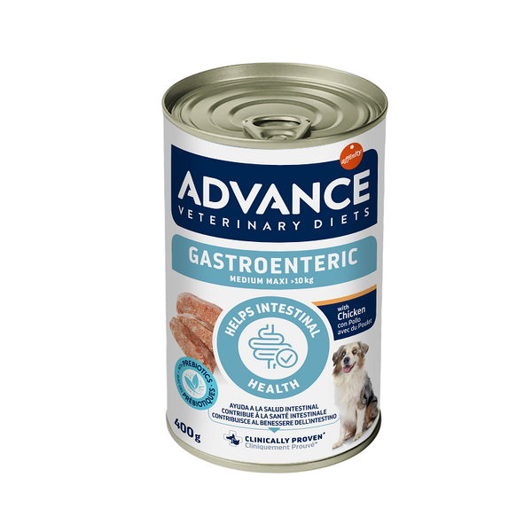 ADVANCE VETERINARY DIET DOG GASTROENTERIC MED/MAXI 400G - KONSERV KESKMISE JA SUURTE TÕUGU KOERTELE, KEL ON SEEDIMISHÄIRED
