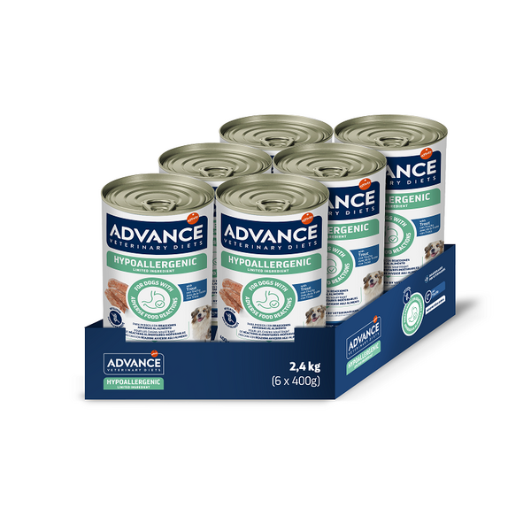 ADVANCE VETERINARY DIET DOG HYPOALLERGENIC TROUT 400G - KONSERV TOIDUTALUMATUSE JA ALLERGIATEGA KOERTELE, 2 image