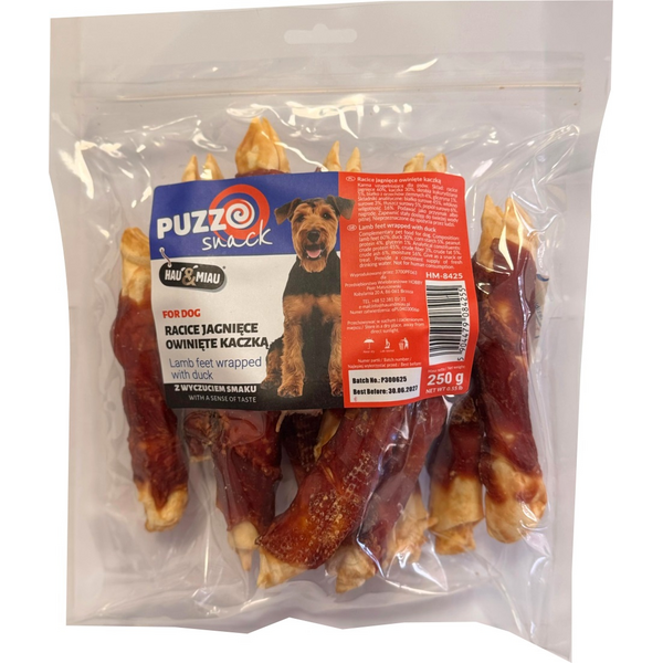 HAU&MIAU koera maius, lambajalad hani ümbrisega 250g - täiendav toit täiskasvanud koertele, lambajalg hani lihasse mähitud