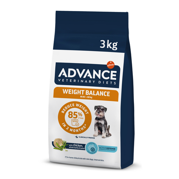 ADVANCE DOG VETERINARY DIETS WEIGHT BALANCE MINI 3KG — это диетический полнорационный корм для взрослых миниатюрных собак 