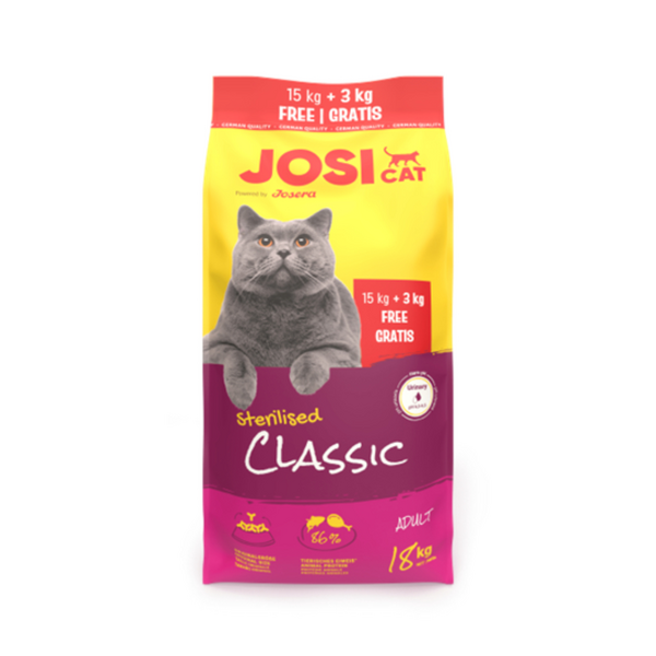 Josera Petfood SOODUS Josera P kassidele JosiCat Sterilised Classic 18 kg (15+3 kg)