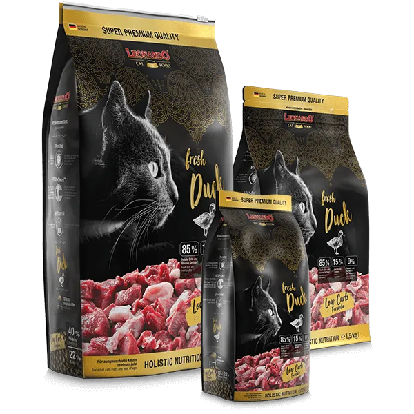 LEONARDO ADULT FRESH DUCK 250G - БЕЗЗЕРНОВОЙ СУХОЙ КОРМ ДЛЯ КОШЕК С УТКОЙ, изображение 2