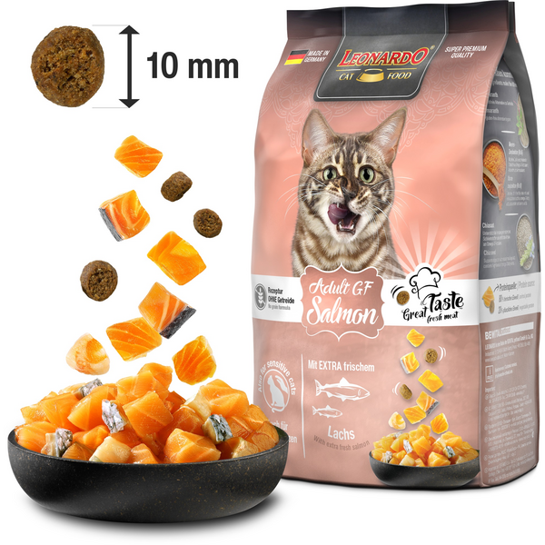 LEONARDO ADULT GF SALMON 7.5KG - БЕЗЗЕРНОВОЙ КОРМ ДЛЯ КОШЕК С ЛОСОСЕМ