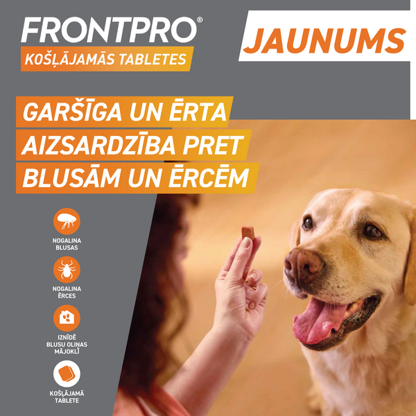FRONTPRO 28MG KOŠĻ TABL SUŅIEM (>4-10KG) M N1 (1 tablete) - Pretblusu un pretērču košļājamās tabletes, 2 image