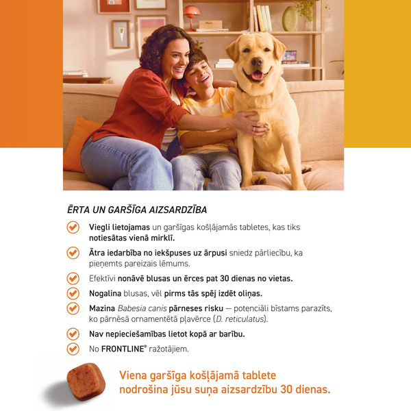 FRONTPRO 28MG KOŠĻ TABL SUŅIEM (>4-10KG) M N1 (1 tablete) - Pretblusu un pretērču košļājamās tabletes, 4 image