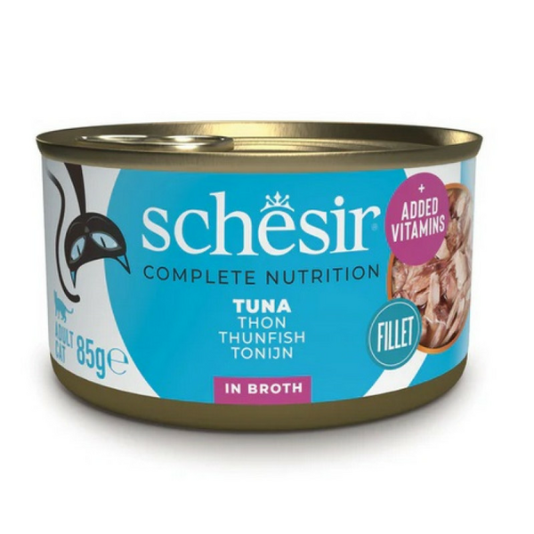 Schesir Cat Tuna in Broth 85g - täisväärtuslik toit - tuunikala puljongis