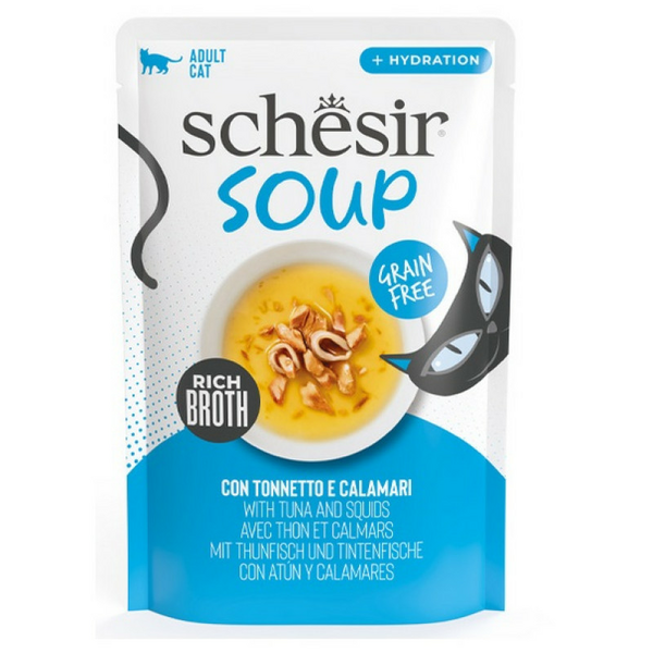 Schesir Cat Tuna and Squid Soup 40g - tuunikala ja kalmaari supp