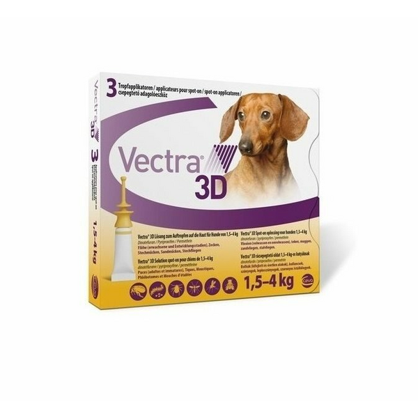 VECTRA 3D 0.8ML SUŅIEM NO 1.5-4KG N1 - PRETPARAZITĀRI PILIENI