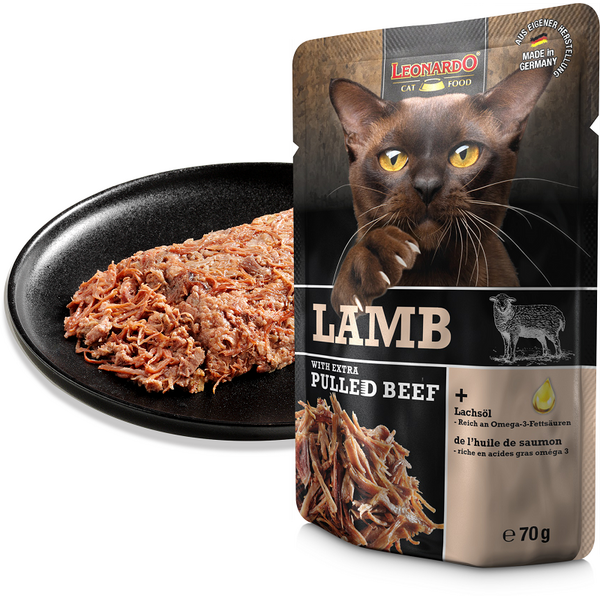 LEONARDO влажный корм для кошек с ягнёнком и рублёной говядиной 70 г