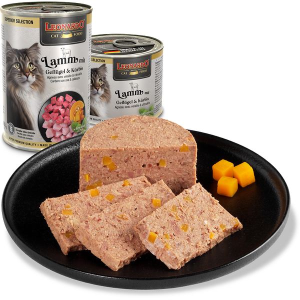 LEONARDO LEO Superior влажный корм для кошек с ягнёнком, мясом птицы и тыквой 200 г