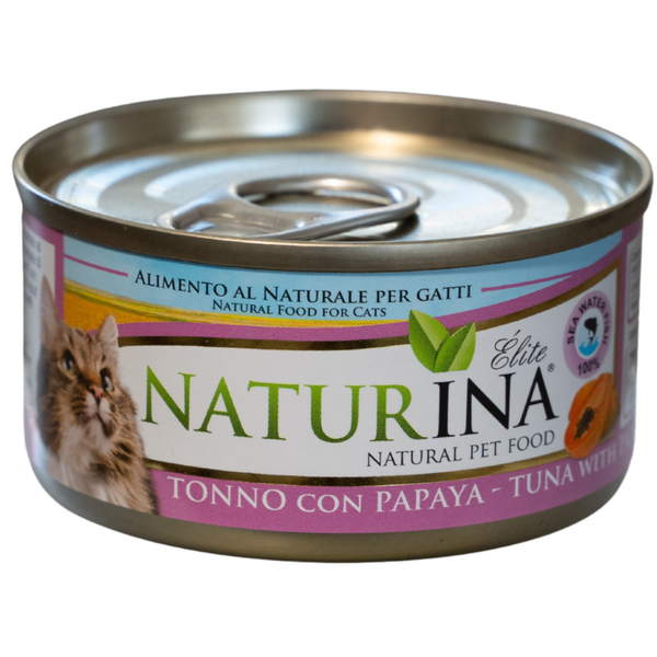 NATURINA ELITE TUUN KOOS PAPAIA 70G - KONSERVEERITUD KASS TOIDUD TUUN KOOS PAPAIA