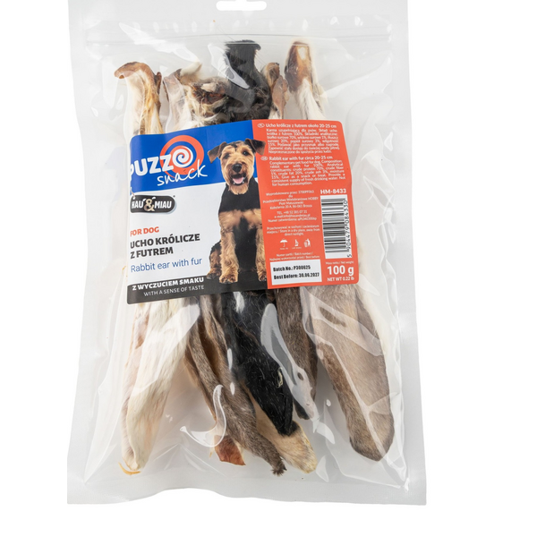 HAU & MIAU koera maius, küüliku kõrv karvaga, umbes 20-25 cm, 100 g