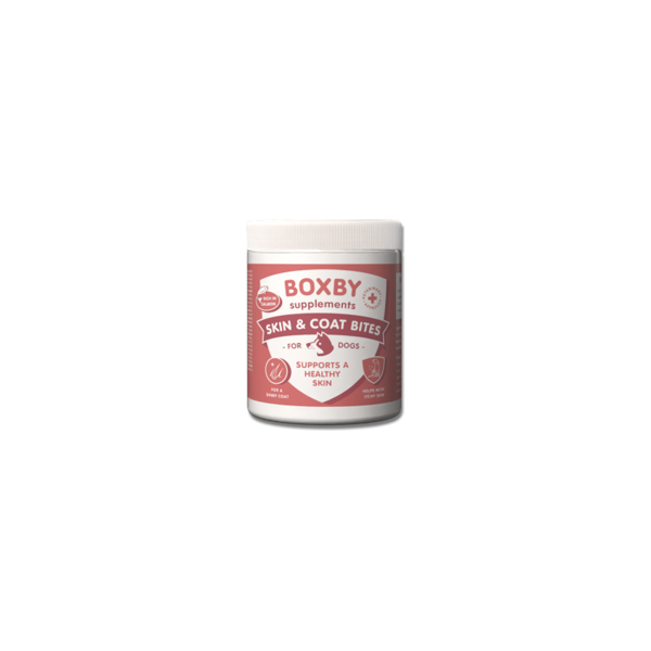 BOXBY SKIN & COAT BITES 240g - täiendsööt koertele, soodustab koera naha ja karvkatte tervist.