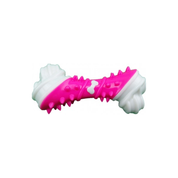 Barry King mänguasi koertele, roosa värvi luu TPR 12.5 cm